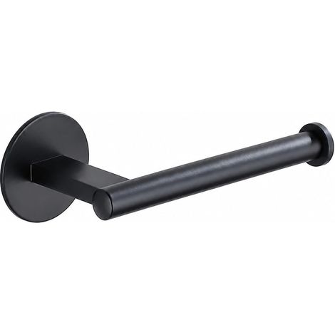 Dérouleur papier toilette - aluminium - noir - sans perçage (1/5)