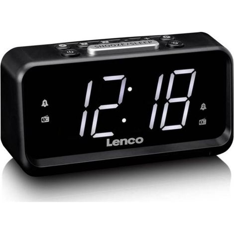 Lenco Radio de table FM, AM FM, USB fonction réveil noir (1/3)