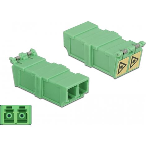 Delock Acoplador con protección láser flip LC Duplex hembra a LC Duplex hembra 4 piezas