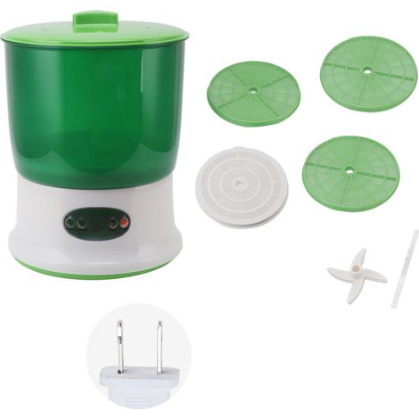 Incubadora de germinación de judías verdes de 3 niveles con control automático, kit de germinación para cocina, enchufe estadounidense de 110 V (1/5)