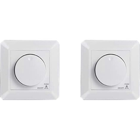 Interrupteur variateur LED 2X, variateur encastré pour LED et halogènes à intensité variable, variateur LED 5-300 W, variateur à contrôle de phase (1/5)
