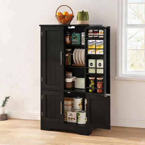 Buffet coloris noir en MDF 60 x 40 x 120 cm (1/5)