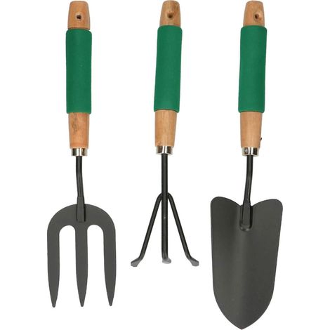 Kinzo ensemble d'outils de jardin Brun H39.6xl5.2xL19.8cm (1/4)