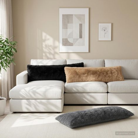 vidaXL Cuscino con cuscino HEERLEN Tortora 40 x 145 cm Fleece PV