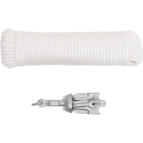 Ancre pliable et corde argenté 0,7 kg fonte galvanisée à chaud CFW24141 (1/5)