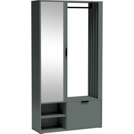 AX LIVING Garderobe Flur Milanoir 100cm mit Spiegel Modern Green Stone