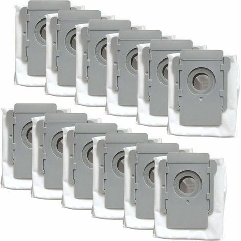 FENOPLASTICALot de 12 sacs d'aspirateur pour aspirateurs robots iRobot Roomba série i7 - Compatibles avec i7 (7150), i7+ i7Plus (7550), s9 (9150), s9+ s9 Plus (9550, 955020) avec base et système de ne