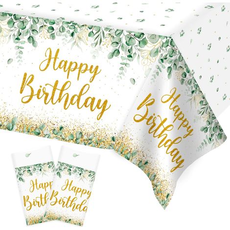 2pcs Nappe Anniversaire Vert, Neutre Nappe Verte Sauge 137 x 274cm Nappe Verte Jetable Rectangulaire Plastique pour Decoration Anniversaire Fête Garçon Fille (1/5)