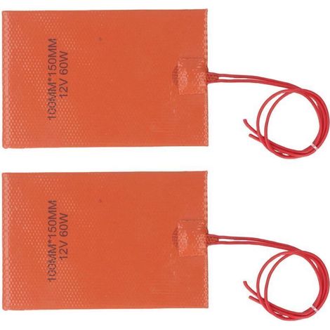 Coussin chauffant en Silicone 60W, 2 pièces, tapis chauffant Flexible résistant aux hautes températures, rapide 200 ℃, pour couverture électrique (1/5)