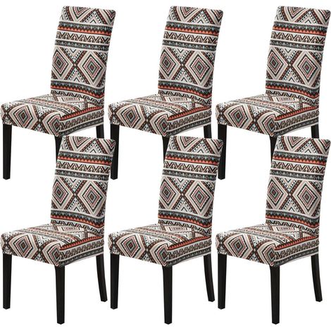 Stuhlhussen 6er Set Stretch abnehmbar, waschbar, für Esszimmerstühle (1/5)