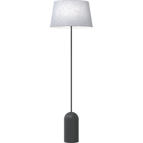 Piantana 1 Luce Pearl Paralume In Tessuto Grigio Con Base In Acciaio Nero (1/5)
