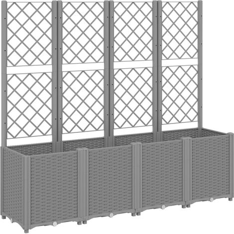 Maison Exclusive - Pflanzkübel mit Rankgitter Hellgrau 160x40x140