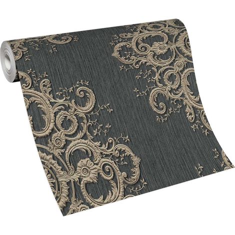 Papier peint beige foncé effet textile Tapisserie unie beige foncée chambre adulte & couloir Papier peint vinyle bureau et salon (1/5)