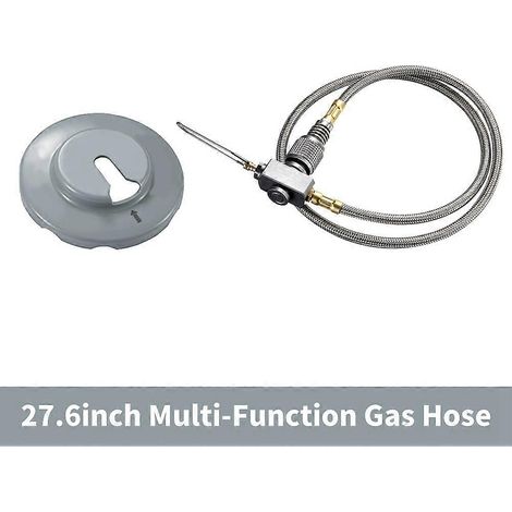 Tuyau d'air multifonctionnel de 70 cm (27,6 pouces) pour cartouches d'air à filetage Lindal EN417 et équipement de camping Z21-70 (1/4)