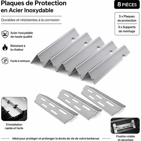 Plaque Diffuseur de Chaleur Barbecue Inox Séries LX300 E-310 E-315 S-335 45 × 12 × 7 cm 1,8 kg – Livraison gratuite (1/5)