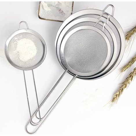 Lot de 3 Passoire avec poignée passoire cuisine 8cm, 12cm et 18cm (1/4)