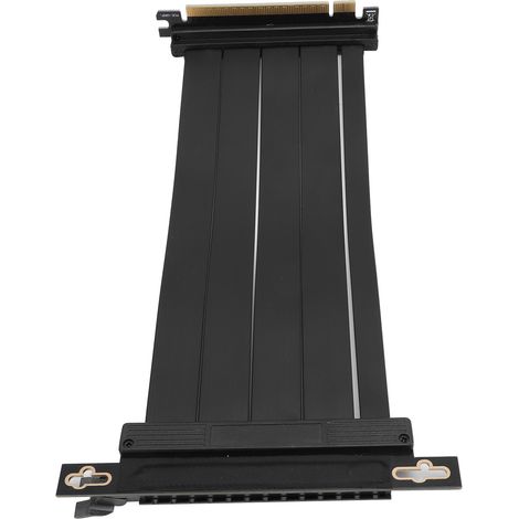 Carte d'extension PCIe 4.0 x16 haute vitesse, flexible, à une rangée de 10 paires, avec connecteurs PCIe 4.0 inversés à 90 degrés, câble d'extension pour carte graphique, 20 cm / 7,9 pouces (1/5)