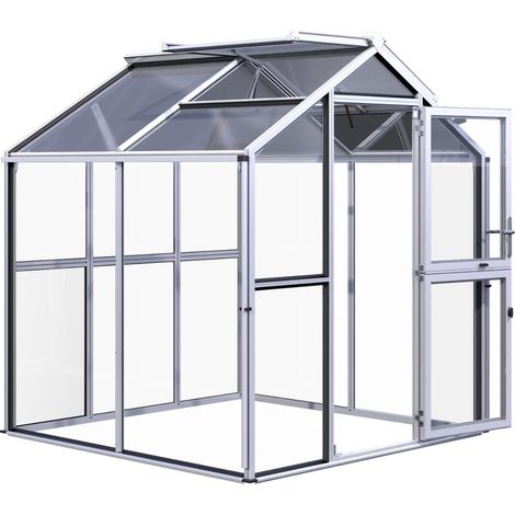 KGT Gewächshaus "Galant II", pressblank, 4,5 m², 4 mm ESG, 10 mm HKP