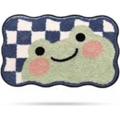 (400 × 600 × 30 mm) Cute frog-shaped bath mat, super soft, absorbent, machine washable, non-slip mat, suitable for the bathtub, shower and bathroom (1/5)
