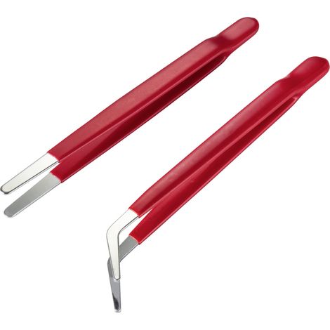 TOOLCRAFT TO-6897171 Pinzetten-Set 2teilig Flach-rund, Flach-rund, gebogen (1/4)