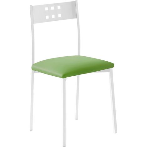 MOMMA HOME PACK SILLA XARA WHITE Sillas: 2 Sillas - Color: Asiento Verde (1/3)