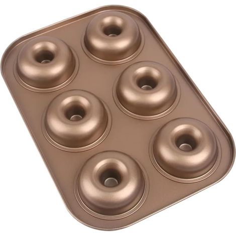 Donut Backblech 6 Mulden Antihaft Mini Donut Form Gold (1/5)