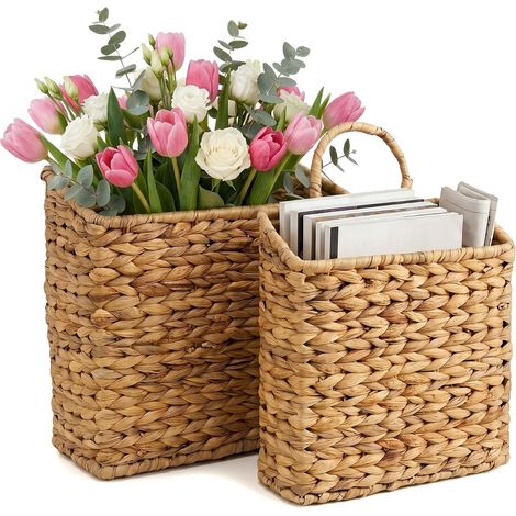 Panier De Rangement, Pots De Fleurs à Suspendre, Porte-Fruits, Paniers En Osier Suspendus, Paniers De Décoration Tissés Pour Porte, Murs, Cuisine, Salon, Chambre, Salle De Bain, Bureau (1/5)