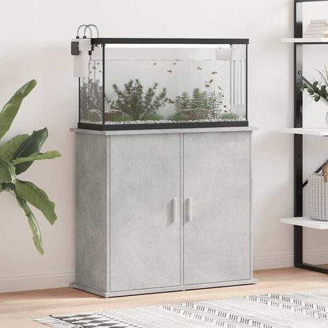 Support pour aquarium en béton gris, 81 x 36 x 73 cm, bois composite