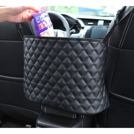 Rangement Siège Voiture Sac, Support de Sac à Main de Voiture de Grande Capacité D'organisateur de Dossier de Siège en Cuir (1/3)