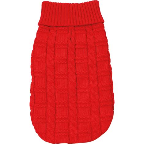Maglioncino a collo alto con lavorazione a costa inglese modello Molly per cani : 4XS - rosso
