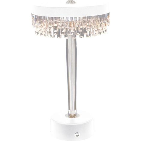 L'Arcolaio Lampada Led Kristal Tonda D 15 Cm H 25,5 Cm Bianca