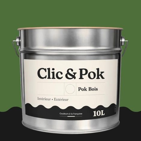 Peinture Bois Extérieur – POK BOIS - 10L - RAL 6010 - Vert herbe- Résistante aux intempéries - Ne s'écaille pas