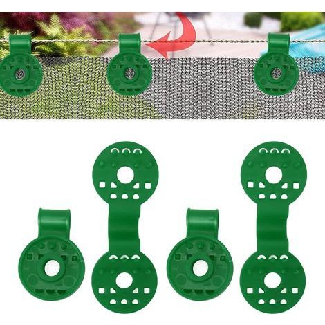 Befestigungsclips für Sonnensegel [50 Stück] UV-beständige Polyethylen-Kunststoff-Quadratclips 100 mm für Garten und Landwirtschaft Grün (1/5)
