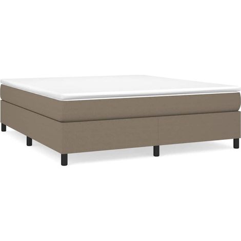 Maison Exclusive - Sommier à lattes de lit avec matelas Taupe 160x200 cm Tissu (1/5)