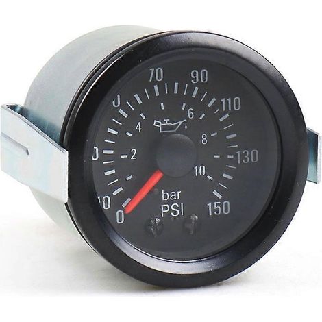 Manomètre de pression d'huile mécanique de 52 mm, plage 0-10 bar / 0-150 psi, avec capteur NPT1/8, convient aux voitures, camions et véhicules de construction. (1/4)