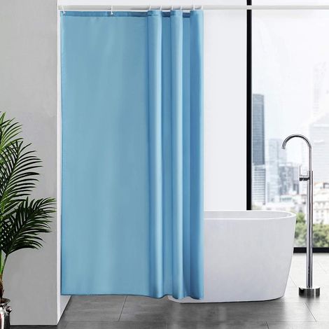 Duschvorhang Textil Hellblau 120x200cm, Anti-Schimmel, Wasserdicht, Waschbar (1/5)