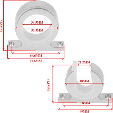 Support de canne à pêche en aluminium, boucle de fixation, douille de fixation, râtelier à cannes à pêche, rangement, accessoires pour bateau, yacht et camping-car - douille de fixation pour canne à p (1/4)