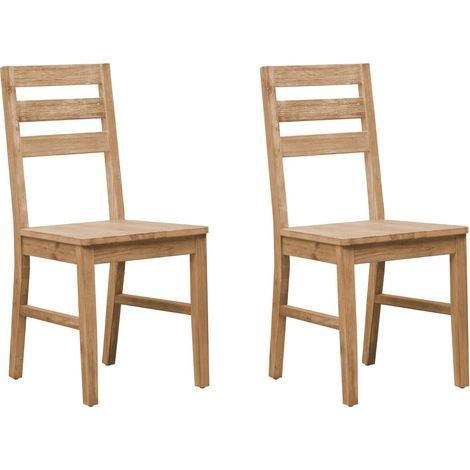 Chaise de cuisine bois massif naturel Koffia - Lot de 2 (1/5)