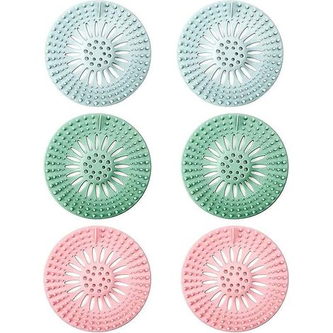 Lot de 6 couvercles de bonde de douche en silicone (1/5)