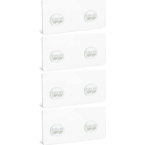 Lntyq Lot de 4 crochets adhésifs pour étagère de douche, crochets muraux transparents pour étagère de salle de bain panier d'angle porte-savon salle de bain toilettes