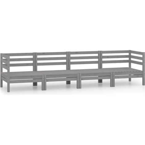 Maison Exclusive - Juego de muebles de jardín 4 piezas madera mac (1/5)