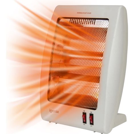 Igenix Electric Halogen Heater, 2 Bar Quartz, 800W, White - IG9509 (1/3)