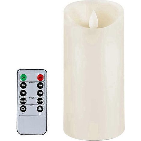 Bougies sans flamme vacillantes à piles avec télécommande et minuterie, 7,6 x 15,2 cm pour la décoration intérieure et extérieure (1/5)