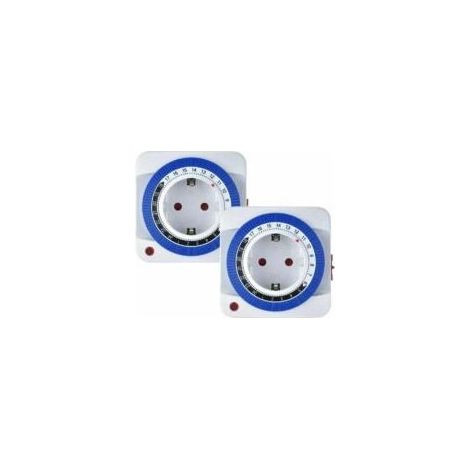 Minuterie mécanique, minuterie intemporelle programmable 24 heures 96 segments de commutation, interrupteur de minuterie éclairage 16A 3680W, pour lumières, appareils électroménagers Crezuo (1/4)