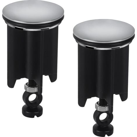 Universeller Spülbeckenstöpsel, Abflussstopfen, verstellbarer Spülbeckenstöpsel, 40 mm Durchmesser, 2er-Pack, schwarz.