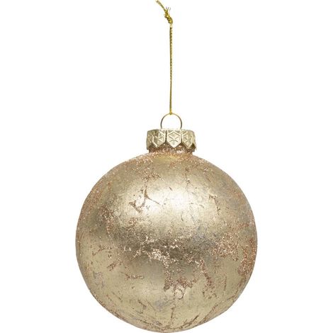Boule effet métal D.10cm plastique or - Atmosphera créateur d'intérieur