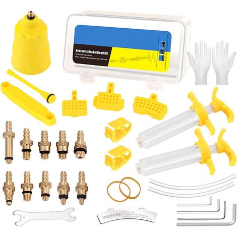 Kit de purge de frein de vélo, kit de réparation de frein à disque hydraulique, kit d'outils de changement de freins, kits hydrauliques pour freins (1/5)