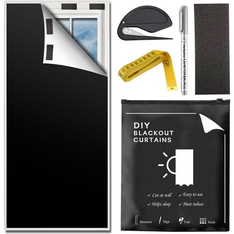 Store occultant portable 145x300cm, tissu Oxford, occultant complet, protection solaire, amovible (1/4)