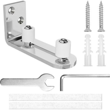 Guide Porte Coulissante - Acier Carbone - Pour Porte de Grange Placard ou Armoire - Réglable 8 en 1 - 1 Pièce (1/4)