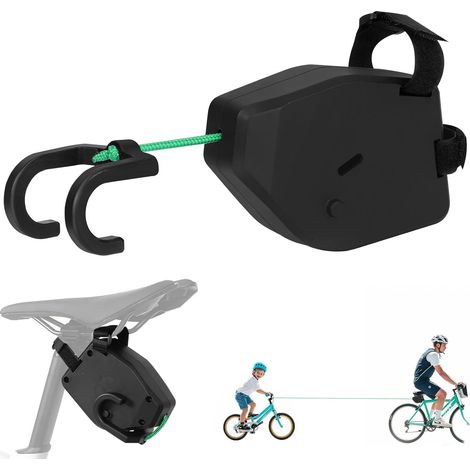 Corde de Remorquage pour Vélo, 2.5M Barre de Remorque Velo Enfant,Corde de Tractionde Vélo Rétractabl avec Crochet de sécurité Remorquage Accessoires pour Enfants VTT (1/5)